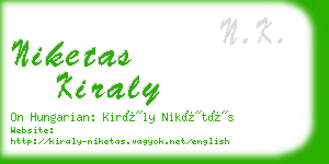 niketas kiraly business card